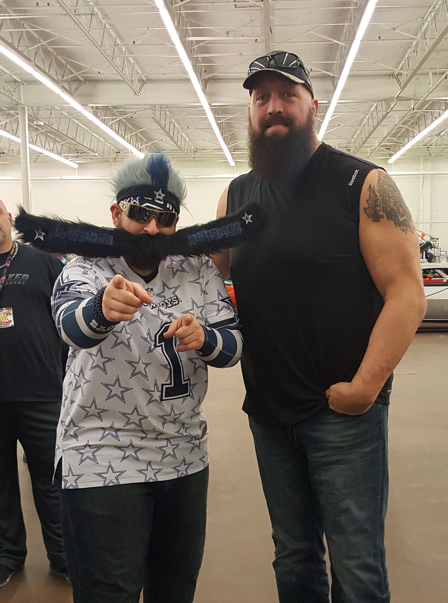 DalStacheman's tweet photo. What's bigger than my #stache? The @WWETheBigShow &amp; the #DallasAutorama @HotRodShows! Check it out at #DMH Fri, Sat and Sun #Stachemanstyle https://t.co/YOPfnxkfRE