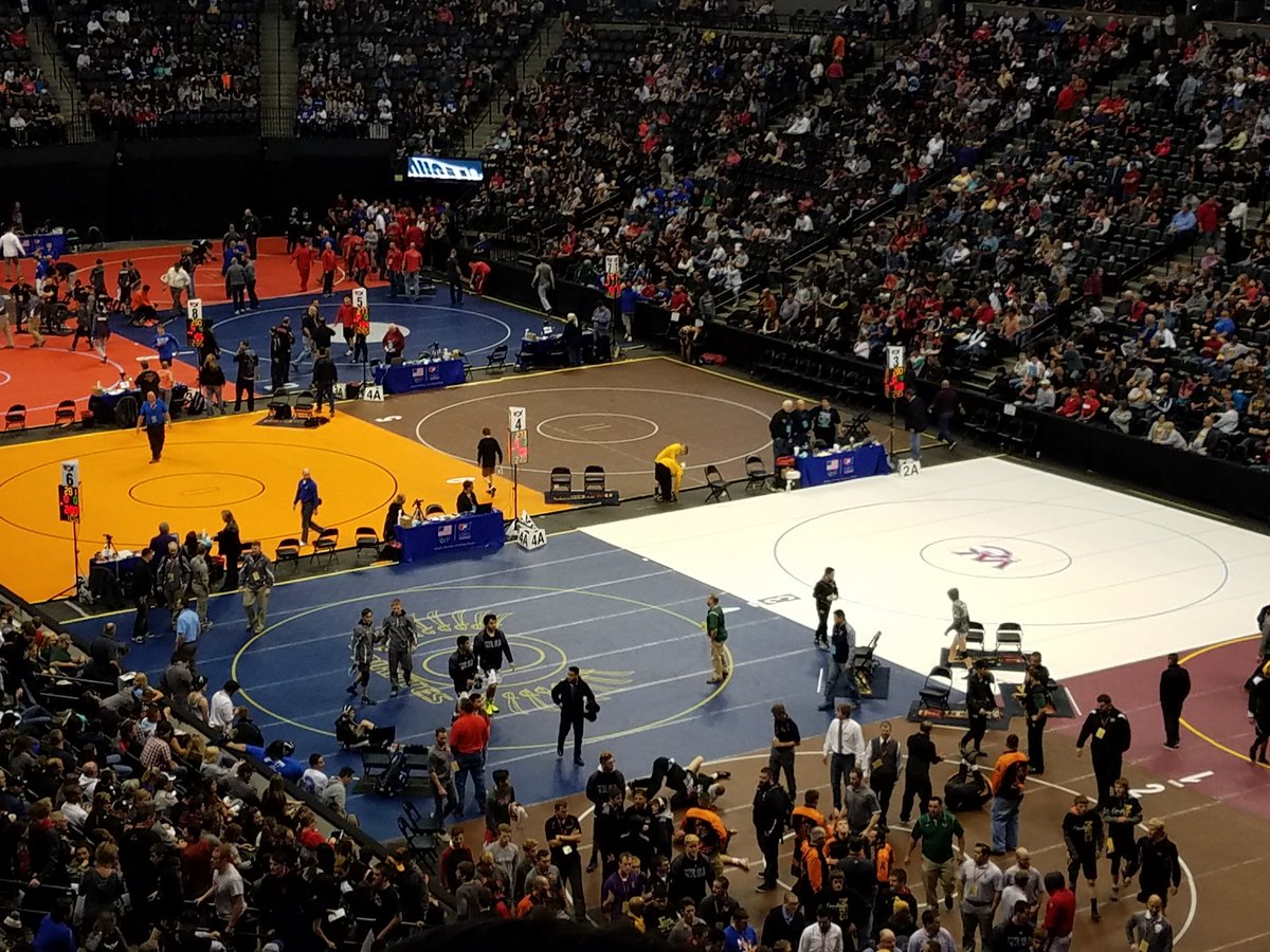 Wrestling warm-ups are in complete.  "Wrestlers clear the mat" here we go 2nd round consolation round <a href="/chatfieldsenior/">ChatfieldSeniorHigh</a> <a href="/CamManzan/">Cameron Manzanares</a>