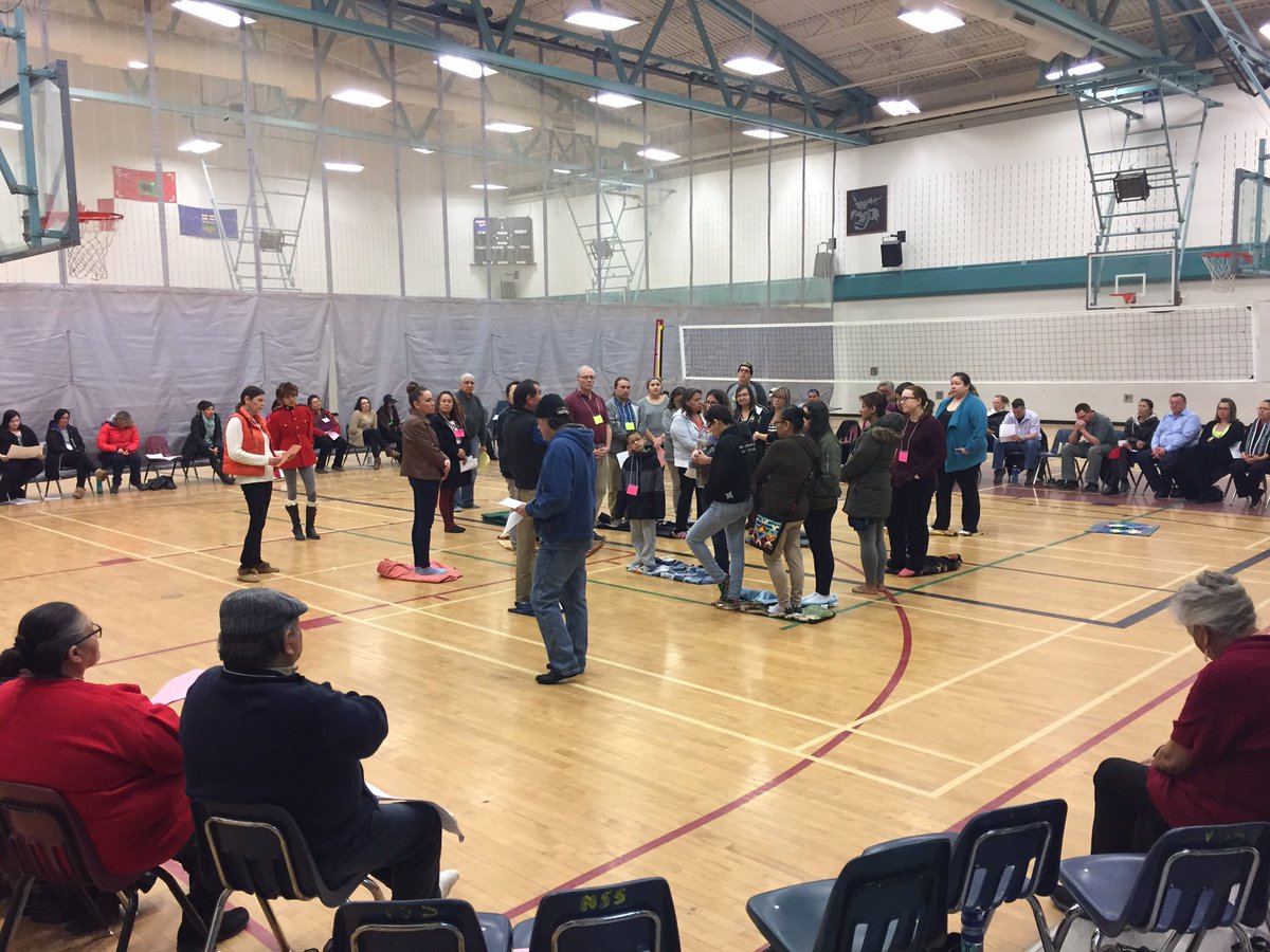 MOS facilitates the Kairos blanket exercise to staff from 3 NEA schools @LightningAngela <a href="/kairoscanada/">KAIROS Canada</a>