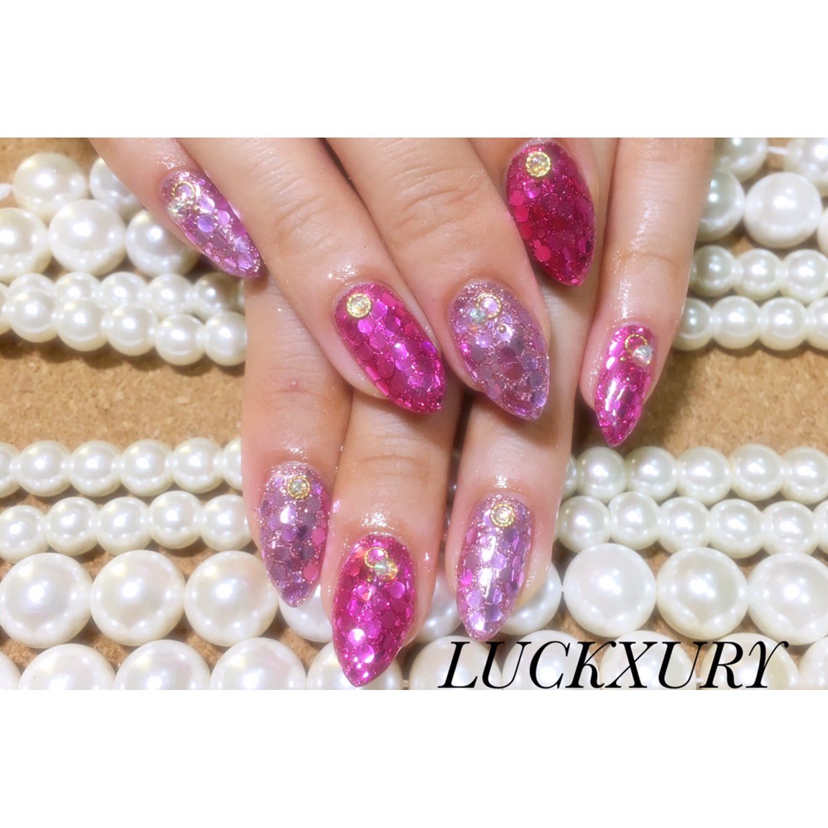 Nailsalon Luckxury No Twitter ピンクホロネイル ピンクネイル ホロネイル 派手ネイル 四街道ネイル ジェル ネイル