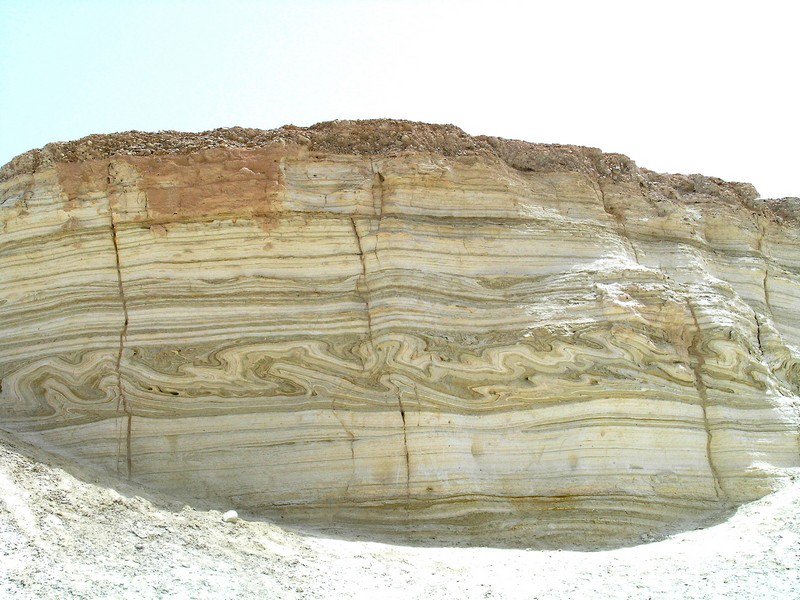 weird_sci's tweet image. Geological layers showing rock folds - possibly in an ancient shallow reef triggered by Earthquake.