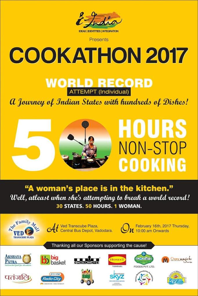 Gifted_Healer's tweet photo. #cookathon2017 #worldrecord #Vadodara #Rajeshwarisingh #Physioatwork https://t.co/asJA3eCNAq