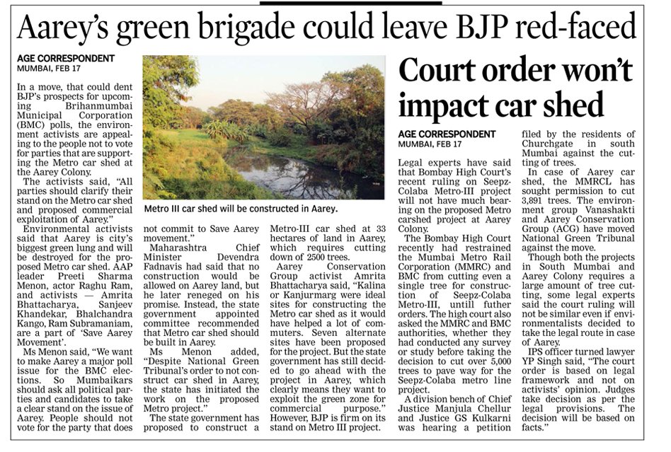 AAPInNewsMH's tweet photo. Aarey's green brigade could leave BJP red-faced 

@PreetiSMenon @tweetfromRaghu @VishalDadlani https://t.co/8vnghYgzzG