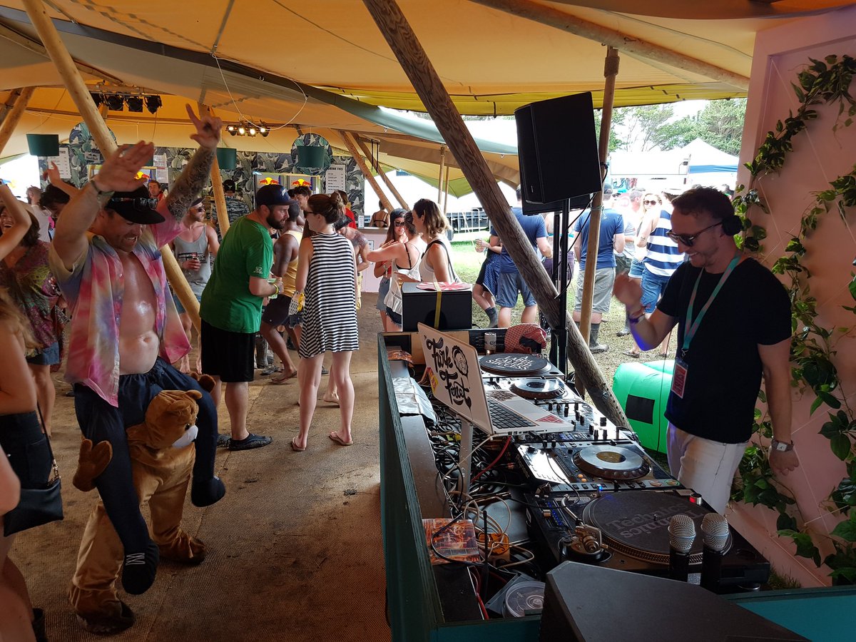 KeepingUpWithNZ's tweet photo. .@FunkFerret has the best fans. Like grown man riding teddy bear @Splore #strangelyfamiliar #SploreFestival #splore2017 https://t.co/dZvZRRtLSD
