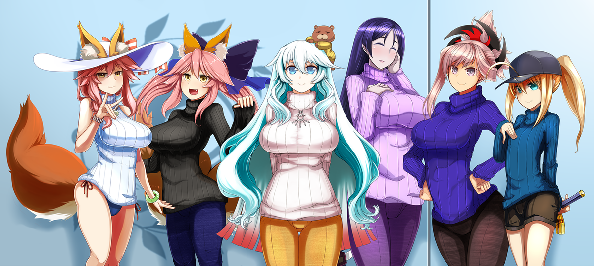 #弊カルデアの星5鯖
#Fatego #FGO
星5鯖に縦セタ着せたかったので着せました 
