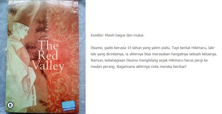 OAbukubekas's tweet photo. Jual #KomikSecond The Red Valley by Eri Kawamura hanya Rp 8.500, pemesanan klik https://t.co/ThiUitXaYr https://t.co/cRplsRzZ53
