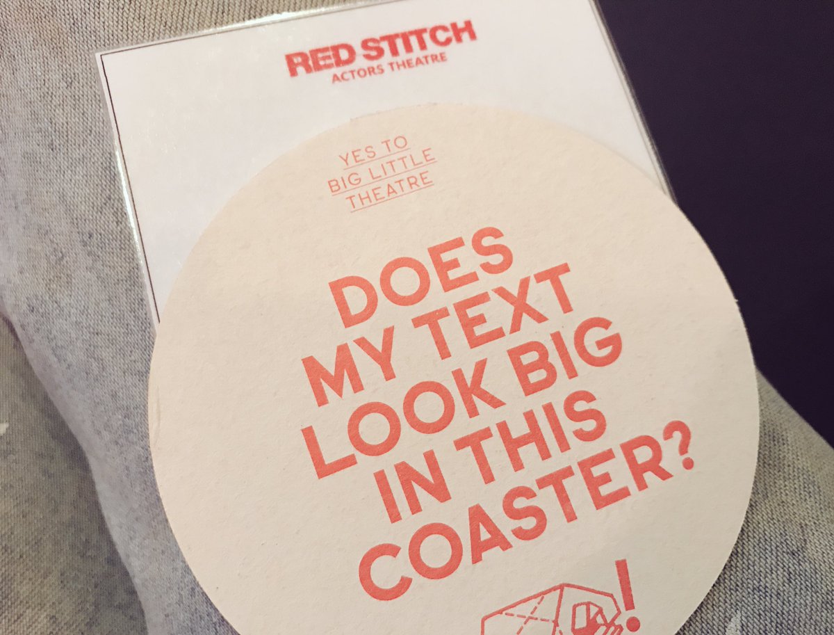 sarahcvickery's tweet image. Here @redstitch with this cheeky coaster to watch #TheWayThingsWork #RedStitchActorsTheatre
