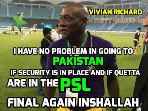 #SirVivianRichards:- 'I have no problem in going to Pakistan'