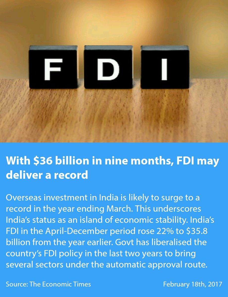 Sanju16pune's tweet photo. With $36 billion in nine months, FDI may deliver a record
https://t.co/M65ko7mzB6 #ModiBoostsEconomy https://t.co/ymuzt5lqZ6