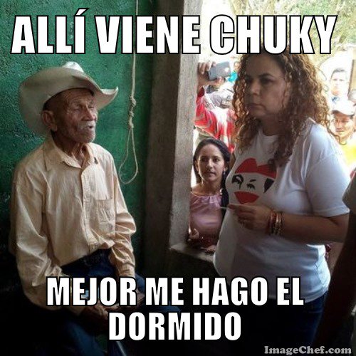 zonasvipcom's tweet photo. Allí viene Chuki... Mejor me hago el dormido o sino aquí tengo preparado mi horca para suicidarme... 😂😂😂
María Iris
#MePrendoSi 
Bs 100 https://t.co/sLPKK0IpZP
