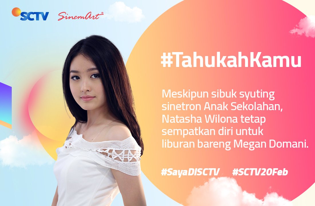Meski sibuk syuting, <a href="/15natashawilona/">Natasha Wilona</a> masih sempat pergi berlibur loh! Sama siapa ya?
Intip jawabannya di poster #SayaDiSCTV #SCTV20Feb