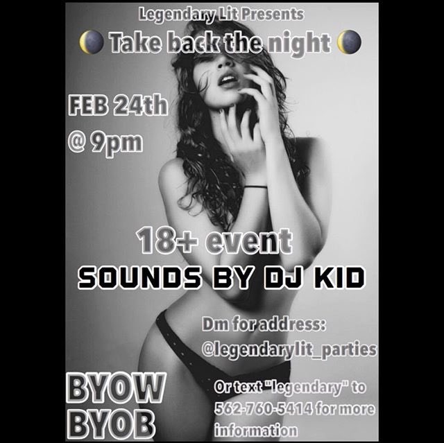 SoCalFunctions's tweet image. 🚨LEGENDARY LIT IS HERE🚨
It's time to 
🌘take back the night 🌘
With our all black theme party
COLLEGE EVENT 
🚨ITS TIME TO TAKE BACK THE NIGHT🚨