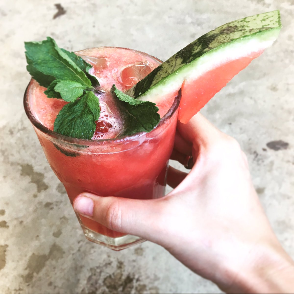 Mmmm isn't she a beauty?! Cool and refreshing watermelon and mint pressed juice 🍉🍉🍉 #delishsisters #fresh #seasonal