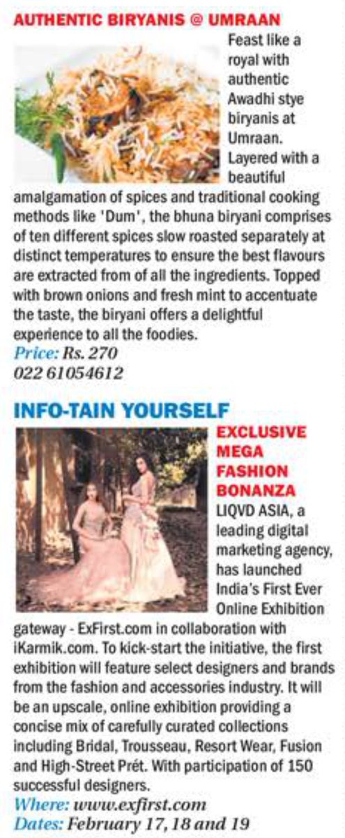 ExFirst2017's tweet image. ExFirst gets featured on @Afternoon_News. Check out 150+ designers exhibiting their best only at ExFirst.com now. #ExFirst