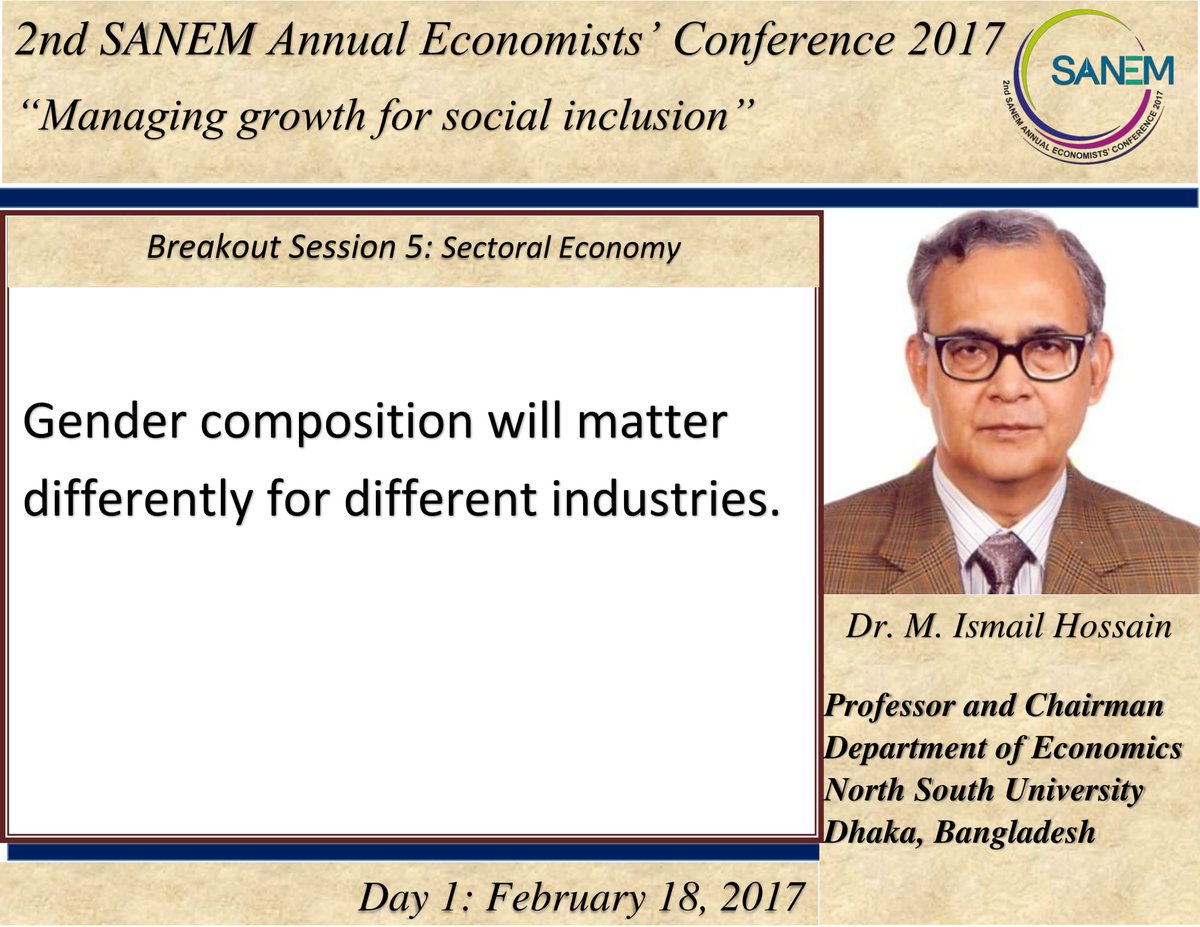sanemnet's tweet photo. #SANEM_Conference2017
#Growth #SocialInclusion
#SectoralEconomy #GenderComposition https://t.co/RUhokrGLug