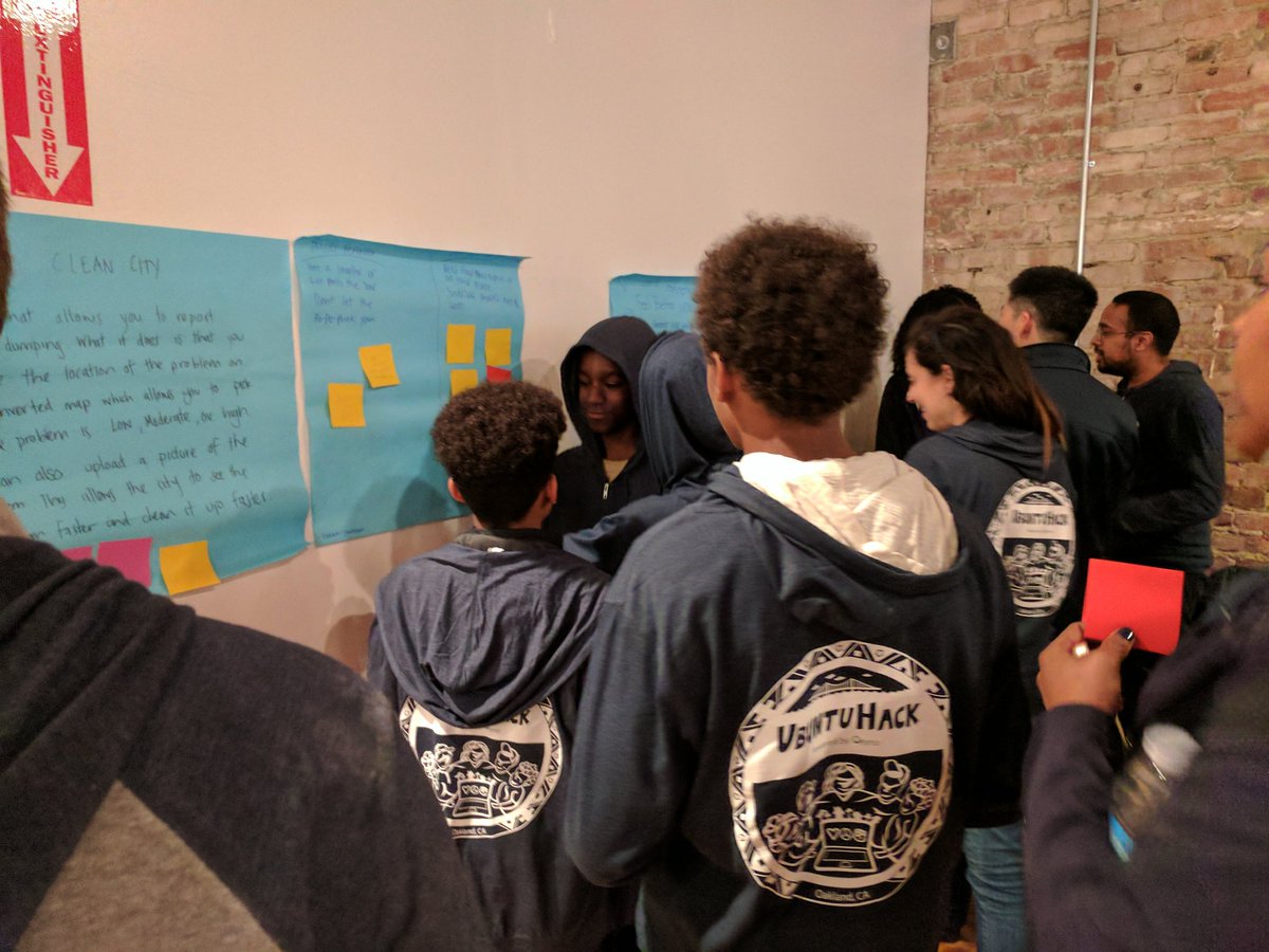 EricaNwankwo's tweet photo. My first night at #UbuntuHack with @Qeyno was amazing. Inspiring kids to collaborate and address real challenges affecting their community! https://t.co/80mifTHIQk