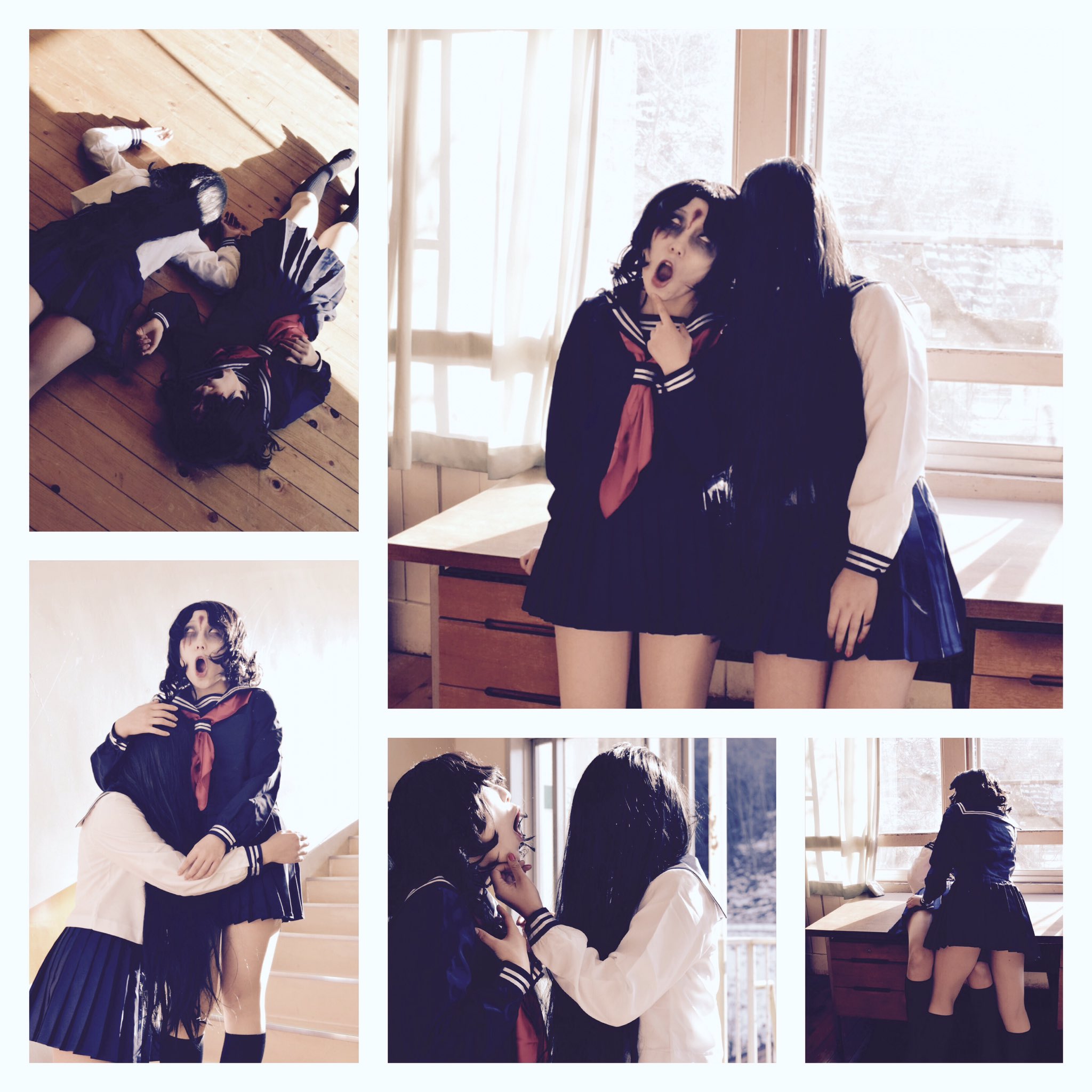 玉坂 12 も っとスクールラブ 貞子 たまさか 伽倻子 志麻井 お写真 ちゃんめる Meru 1 貞子vs伽倻子 さだかや スクールラブ 百合 ネタコス コスプレイヤーはネタ写真貼ってけ T Co Qi7zuxaflw Twitter