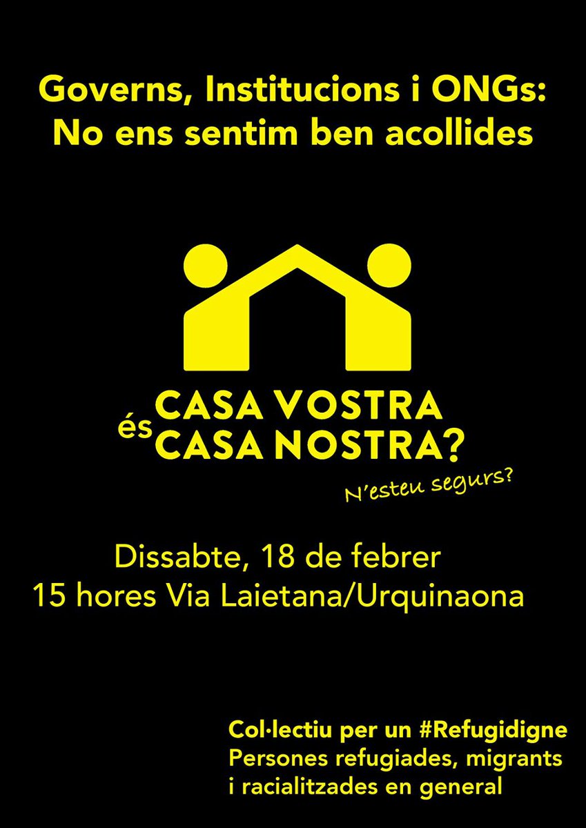 feministesbcn's tweet photo. #VolemAcollir #TrenquemFronteres #RefugiDigne #CIEsNO #StopDeportacion #StopRedadas #RacismeMata #PapersPerTotes #DretsPerTotes #18f Vine! https://t.co/yFbe1YRGUo