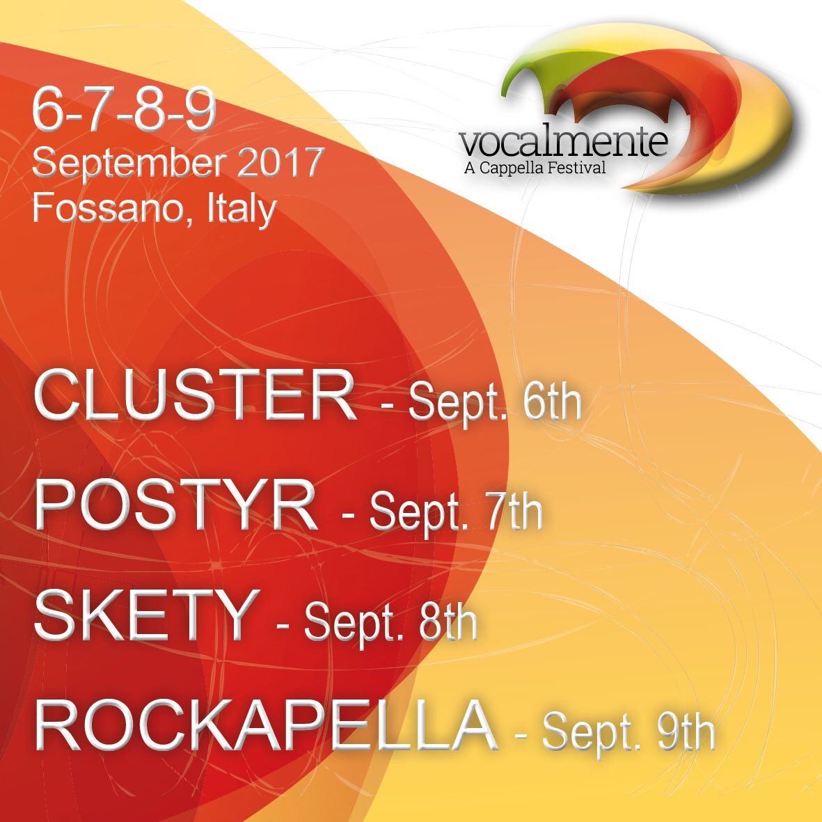 VocalmenteFest's tweet image. @ClusterVocal @Postyr @skety_acappella @RockapellaMusic Vocalmente 2017 edition! @FossanoMusica