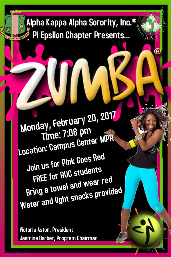 AKAPiEpsilon's tweet photo. Join us for Zumba this Monday at 7:08 pm in the Campus Center MPR. https://t.co/jd0QxcqJ4U