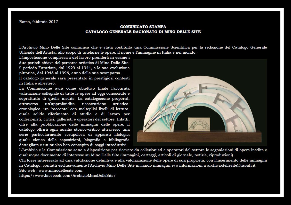 minodellesite's tweet photo. Catalogo Generale di Mino Delle Site #minodellesite https://t.co/QRqcecxNGg https://t.co/sxUPARfXaN