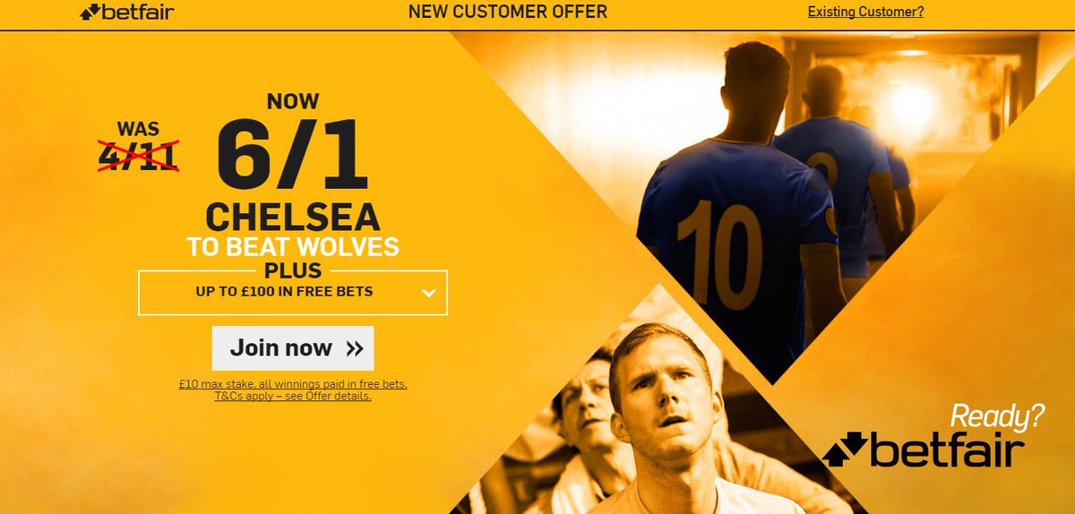 OurFreeBets4U's tweet photo. New Customer Offer - Betfair - 6/1 on #CFC to beat #Wolves today --> https://t.co/RjQzv9rdhk
#FACup 
#Chelsea https://t.co/sieCAYRWwQ