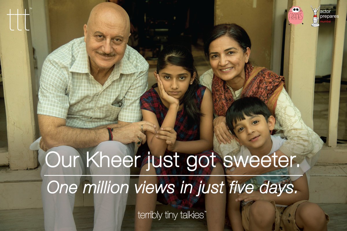 TTT (@terriblytiny) on Twitter photo With @AnupamPkher and Actor Prepares (<a href="/ap_mum/">Actor Prepares Mum</a>) we celebrate crossing 1 million organic views in 5 days.
Watch now: youtu.be/_Govd4E9YbQ With @AnupamPkher and Actor Prepares (<a href="/ap_mum/">Actor Prepares Mum</a>) we celebrate crossing 1 million organic views in 5 days.
Watch now: youtu.be/_Govd4E9YbQ