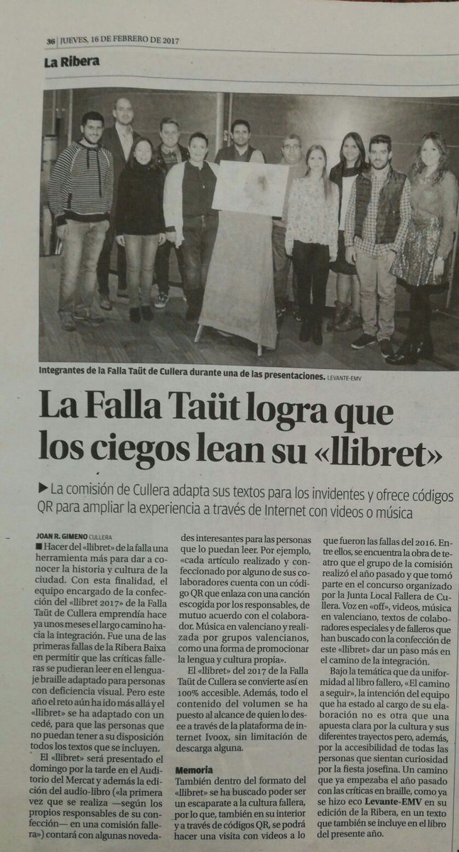 TautFalla's tweet image. També @levante_emv es fa ressò de la nostra iniciativa! Recordeu que si voleu conèixer millor #ElCamíASeguir demà a les 19:30 al mercat!