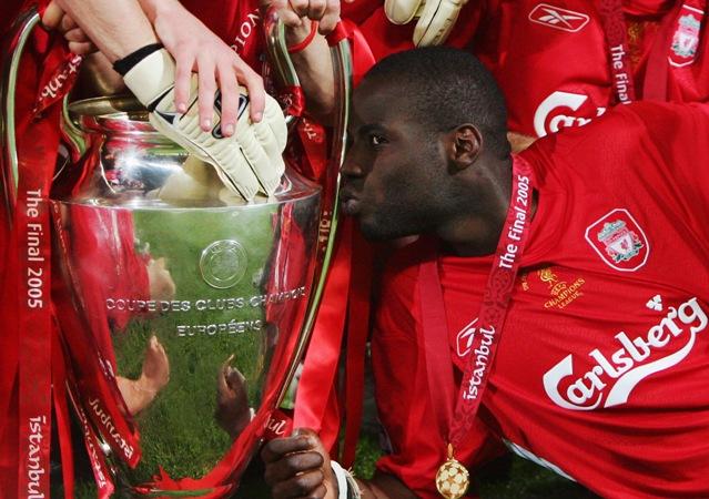 LivEchoLFC's tweet photo. On this day #LFC signed @Djimi_Traore19!

The Frenchman has won more European Cups than Zlatan Ibrahimovic.. 

🏆⚽🎉😂 https://t.co/gXvmVDbtHX