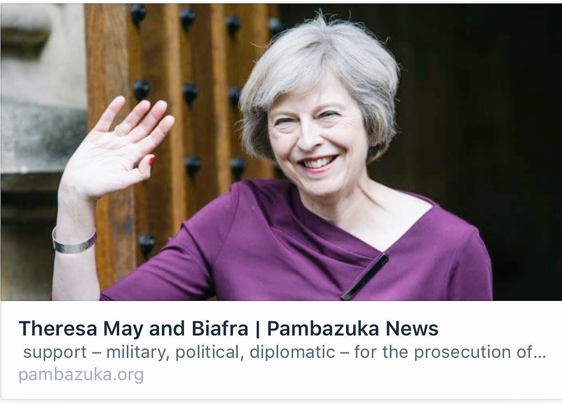Amaka_Ekwo's tweet photo. @BritainFirst 

SAY SORRY TO BIAFRA -

End the slavery &amp; #FreeBiafra from  Nigeria.

Theresa May and Biafra -

https://t.co/jXhKTUFpKR https://t.co/SpIjINdeF1