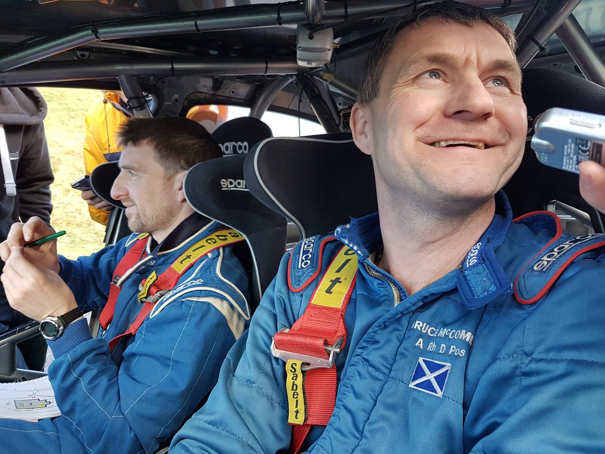 SRC_Rally's tweet photo. B McCombie SS1: "Not enough snow in there! A good run and using all the road so happy enough." https://t.co/7IInEHdR8D