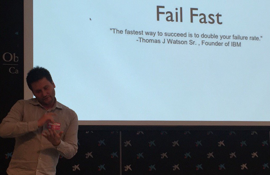 "Fail Fast." <a href="/bzgds/">Bartosz Balewski</a> quotes IBM founder Thomas J Watson #innovation #wiadbcn #wiad17