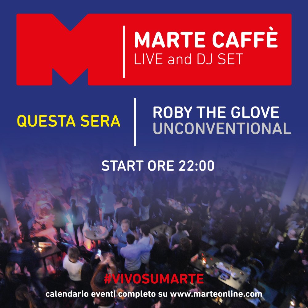 MARTEmediateca's tweet photo. Questa sera, dalle ore 22, nuovo appuntamento al Marte Caffè con il #dj set #unconventional di Roby The Glove. Vi aspettiamo! #vivosumarte https://t.co/anwlda7UQY