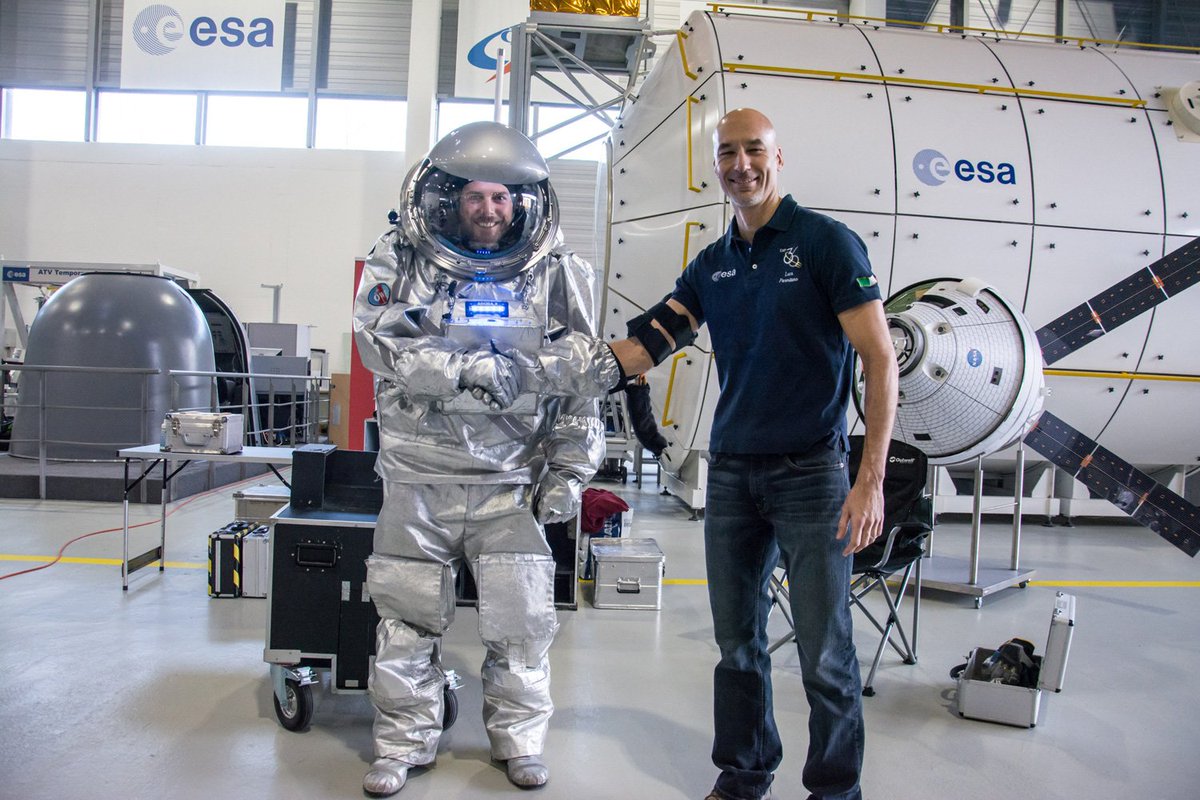 oewf's tweet photo. Back from #BornToXplore trip to @ESA_EAC with our winners. Had a great time! Big txs to #ESA #DLR team & @astro_luca https://t.co/zrzuAgyqIi