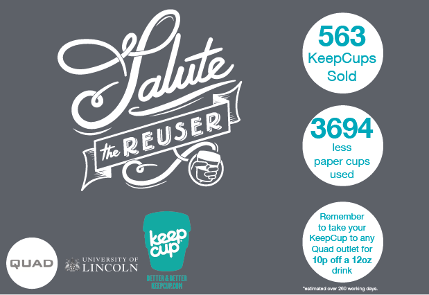 UoLEnvironment's tweet photo. Buy a reusable coffee cup – 10,000 coffee cups are thrown out every two minutes #40daysofchange https://t.co/h03Ay3fEuz