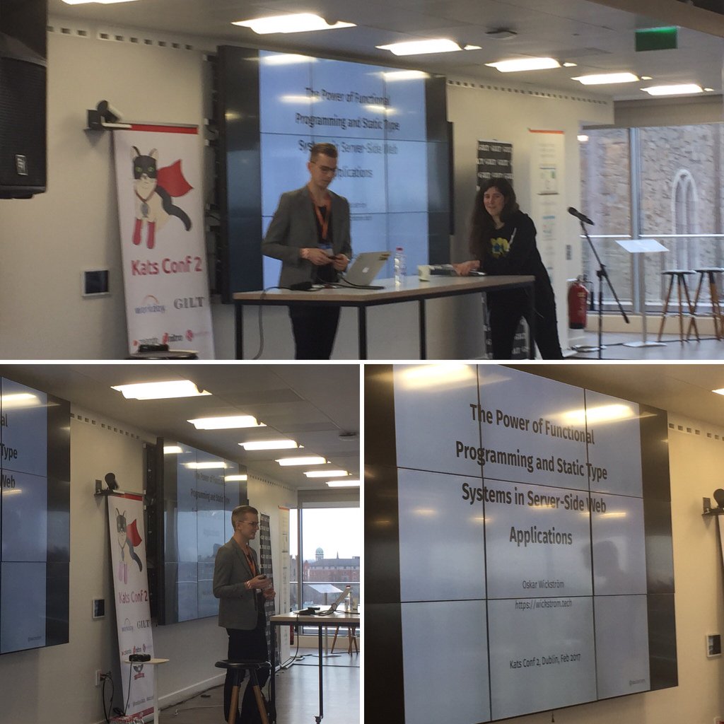 #KatsConf2 2nd speaker, <a href="/owickstrom/">Oskar Wickström</a> - "The Power of Functional Programming and Static Type Systems in Server-Side Web Applications"