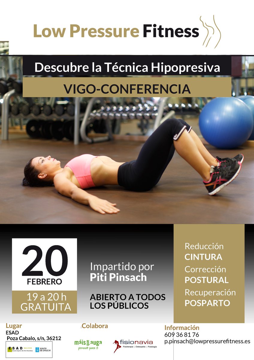 20 De Febrero: Conferencia sobre la Técnica Hipopresiva en <a href="/maisqueauga/">máisqueauga</a>  de #Vigo.