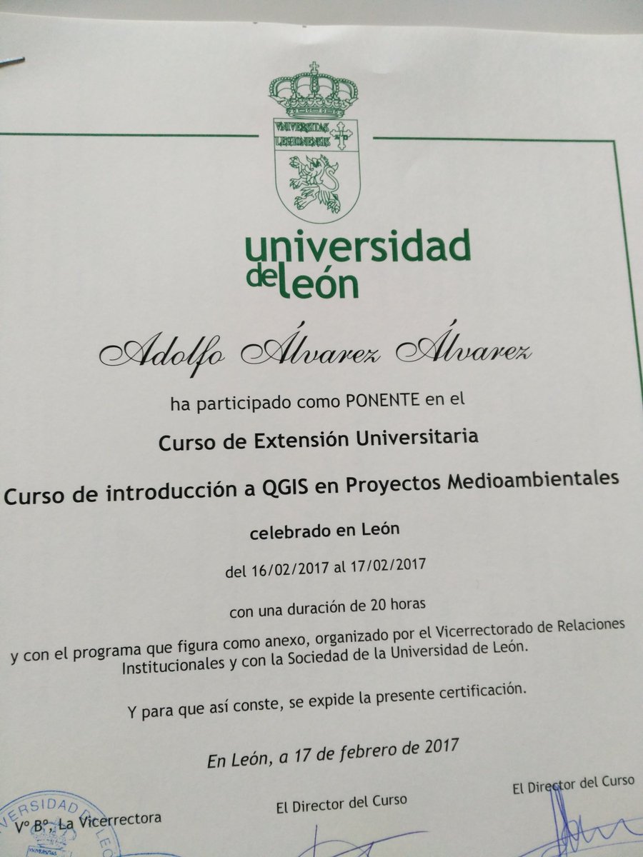 VsAdolfo's tweet photo. Genial experiencia impartir el curso de #QGIS  en la @unileon Gracias a todos los participantes por la gran aceptación y sus valoraciones https://t.co/1MAlmT31Ln