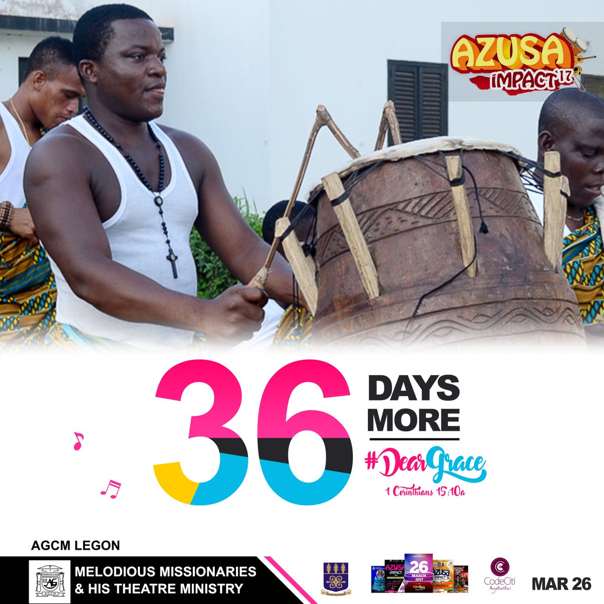 Citi_hype's tweet photo. #CitiHype  
THE COUNT IS ON!!!!  
AZUSA IMPACT 17 
 #36DAYSMORE  
#DearGrace  26.03.2017  
@agcm_legon  
@azusaimpact17 https://t.co/yxf1WcWNBR