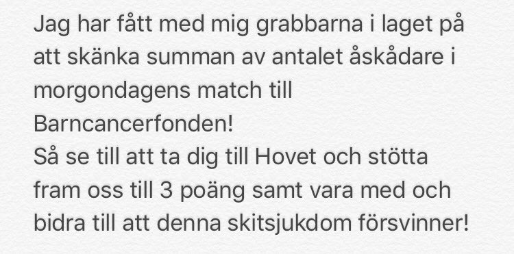 Vi ses väl på Hovet imorgon?🖤💛💜 <a href="/AIKishockey/">AIK Hockey</a> <a href="/barncancerfond/">Barncancerfonden</a>