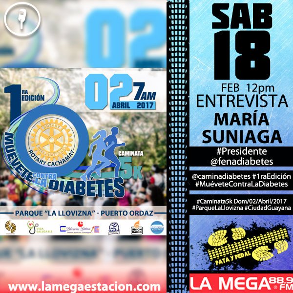 pataypedal's tweet photo. HOY/12PM Entrevista con la Dra. María Suniaga, presidente de @fenadiabetes por #1raEdicion #MuéveteaContraLaDiabetes por @LaMega889pzo. https://t.co/Hcg5G9GZNg