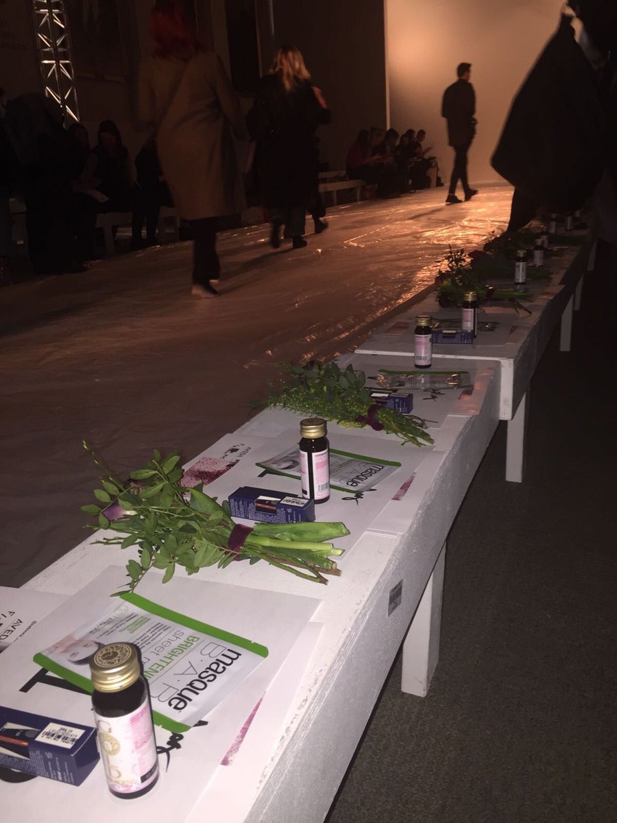FashionScout's tweet photo. .@masquebaruk a little treat for our VIP's here at the Sabinna Show https://t.co/DuZkHNwk7S