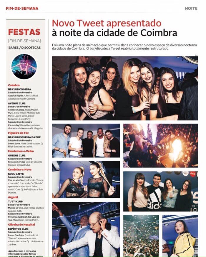 TweetCoimbra's tweet photo. O Tweet é sucesso e veio para ficar e fazer história nas noites de Coimbra! 💙🐦#ITSALLABOUTYOU
 #letstweetagain 
#diariodecoimbra https://t.co/yzuTAJtoKl