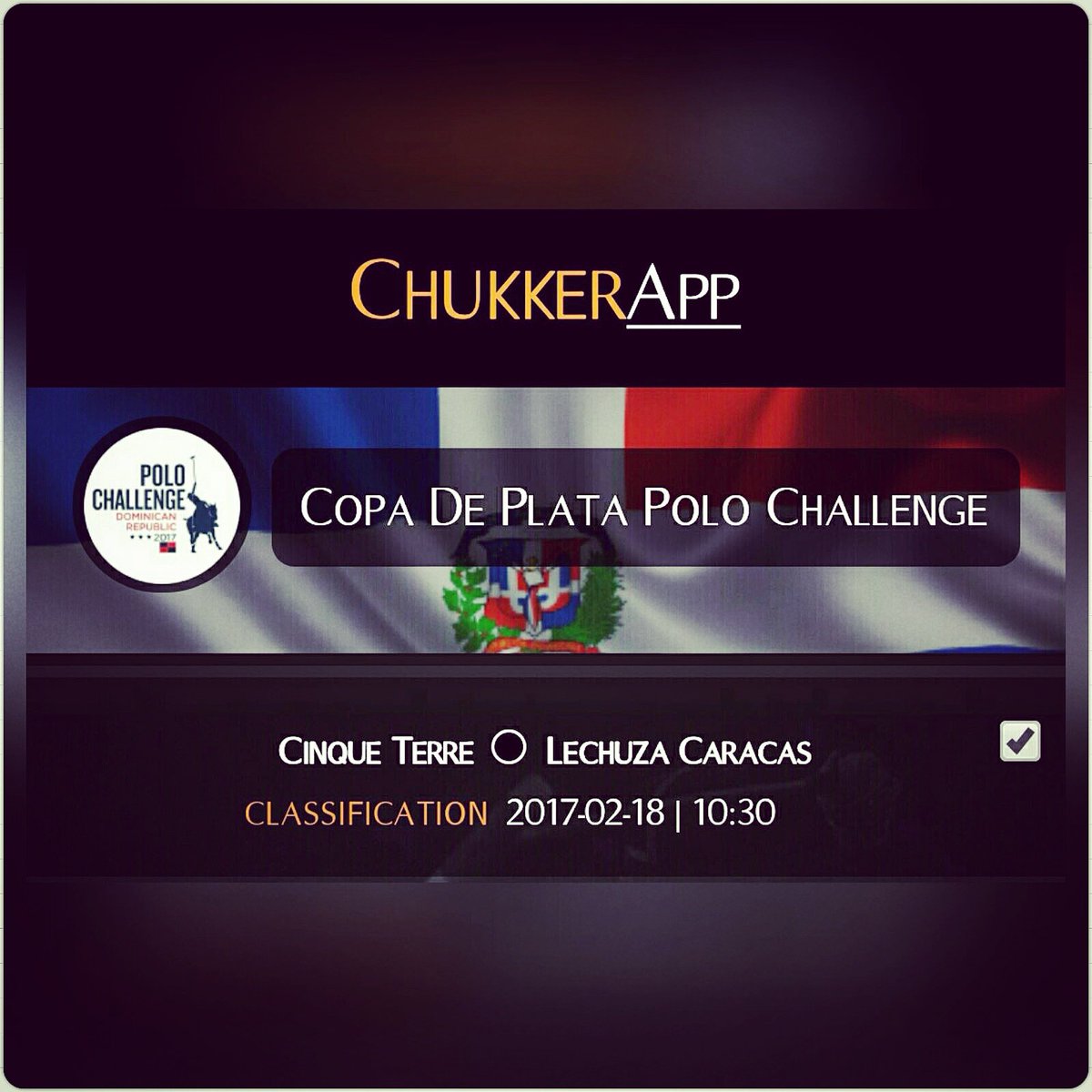 ChukkerApp's tweet photo. Today!!! #date3 - 2nd #polomatch (postponed for rain) #silvercup @polo_challenge
#cinqueterrepolo vs #lechuzacaracas
@chukkerapp! https://t.co/Z42RWqNGqy
