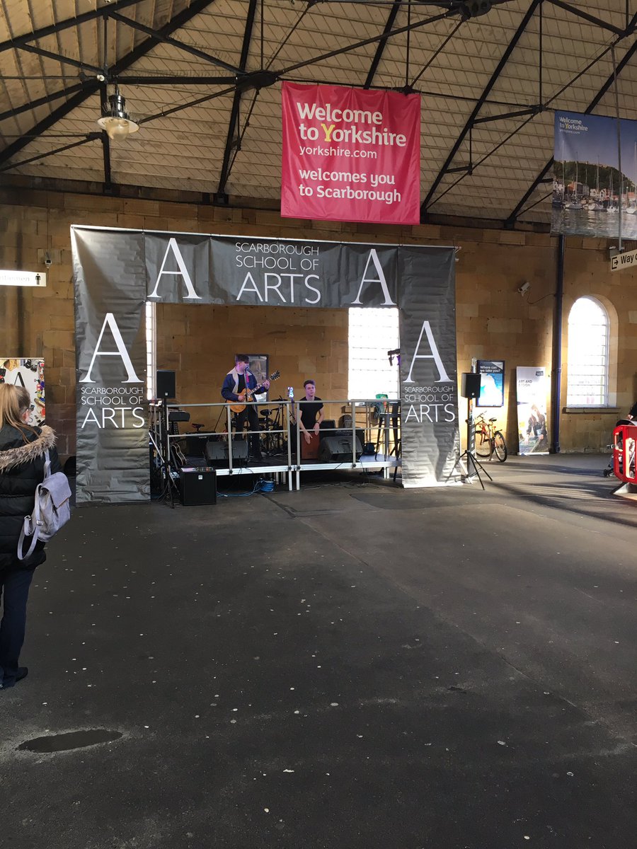 S_S_Arts's tweet photo. Performances from our students at Scarborough railway station right now as part of @coastival, come and join us for some great music! https://t.co/fgXYu0QjSL