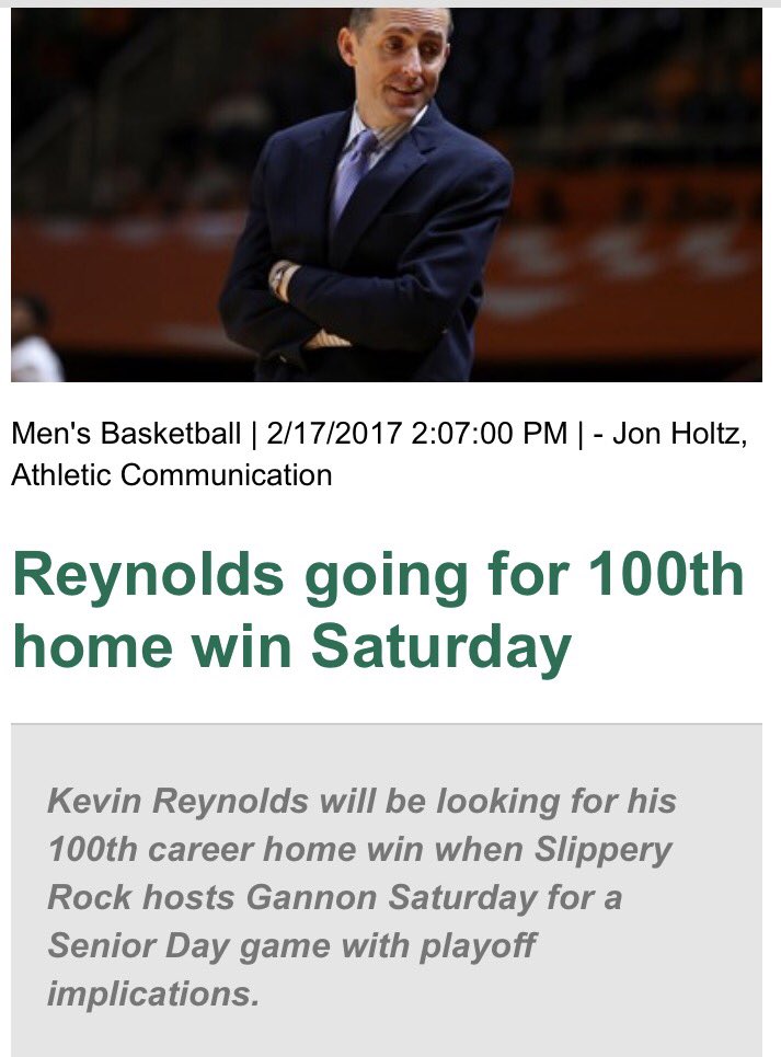 GAMEDAY 🏀💚 @SRUWBB Senior Day & Pink Out at 1PM, @RockBasketball HC, Kevin Reynolds, goes for 100th Home Win in his career. Senior Day #SRU