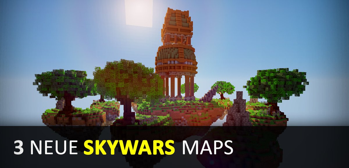 GommeHDnet's tweet photo. UPDATE: Heute gibt es nochmal 3 neue SkyWars Maps für euch. Darunter auch, wie oft gewünscht, 2 weitere x1er Maps! Wir wünschen viel Spaß ❤️ https://t.co/OYBf2ej3T2
