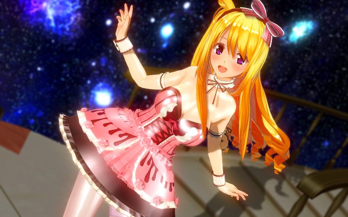 お題「金髪 縦巻きロール」
いつもSS撮ってる娘が金髪巻きロールでした

#cm3d2 #カスタムメイド3d2 #cm3d版深夜の真剣エディット60分一本勝負 