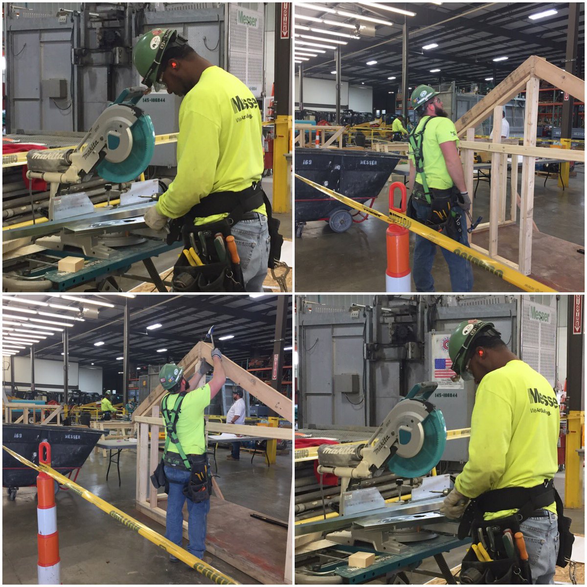 messerwearebldg's tweet photo. @messerwearebldg apprentices Lamareo Whitlow and Patrick Stockelman prepare for the National @ABCNational Carpentry contest. #builtbymesser https://t.co/w6i2e3pN2N