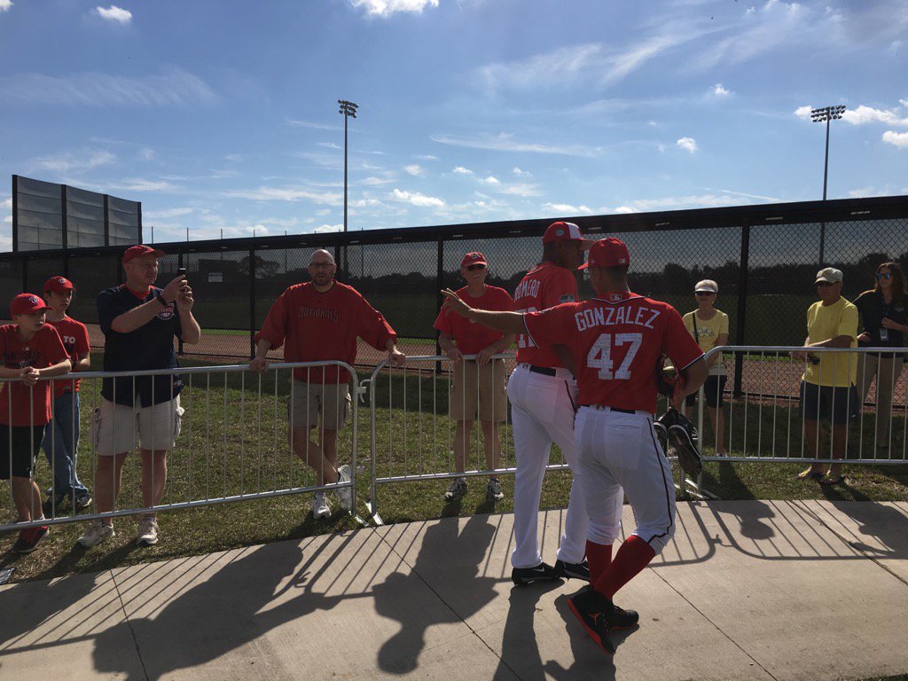 ByJoeCapozzi's tweet image. "Hi, George!" #nationals Gio Gonzalez says to man w/ iPhone who then texts the video greeting to friend George in DC